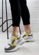 Estetino Sneakersy na koturnie ze wstawkami szare kolorowe-40 6