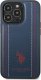 U.S. Polo Etui US Polo do iPhone 14 Pro 6,1" granatowy/navy blue Leather Stitch 3