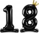 PartyDeco Stojący balon foliowy  84 cm  liczba  8 czarny 2