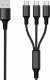Kabel USB 2GO USB-A - 3x USB-C 1.5 m Czarny (797156) 1