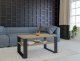 Topeshop STOLIK KAWOWY Z PÓŁKĄ ŁAWA MODERN 1P DĄB ARTISAN CZERŃ 5