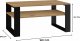 Topeshop STOLIK KAWOWY Z PÓŁKĄ ŁAWA MODERN 1P DĄB ARTISAN CZERŃ 6