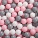 KiddyMoon KiddyMoon Plastikowe piłeczki 7cm biały-szary-pudrowy róż 50 Zabawka zestaw kulek 2