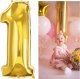 Springos Balon na urodziny cyfra 1 foliowy 40 cm złoty UNIWERSALNY 2