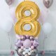 Springos Balon na urodziny cyfra 8 foliowy 40 cm złoty UNIWERSALNY 2