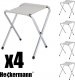 Heckermann Stół składany 120x60cm Biały + 4x Taboret 4