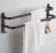 Aptel Stalowy Wieszak na Ręczniki Łazienkowy w stylu Loft 60x11cm czarny mat AG988 1
