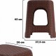 Kadax Taboret Kuchenny Stołek Krzesło Rattan Brązowy 3