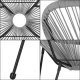 Springos Owalne krzesło ogrodowe, wys. 87 cm rattanowy fotel ażurowy szare UNIWERSALNY 8