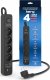 Listwa zasilająca Kerg Urządzenie zasilające zabezpieczające KERG z wyłącznikiem 4 gniazda USB-C USB-A czarne 5m 16A H05VV-F 3x1,5mm2 3