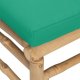vidaXL Środkowa sofa ogrodowa z zielonymi poduszkami, bambusowa 6