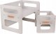 KiddyMoon Stolik + krzesło TC-001 MDF grey 61x44x44/30x30x30 Mebel zestaw mebelków 2