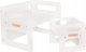 KiddyMoon Stolik + krzesło TC-001 MDF white 61x44x44/30x30x30 Mebel zestaw mebelków 2