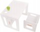 KiddyMoon Stolik + krzesło TC-001 MDF white 61x44x44/30x30x30 Mebel zestaw mebelków 4