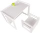 KiddyMoon KiddyMoon Stolik + krzesło TC-002 white 61x44x44/30x30x30 Mebel zestaw mebelków 3