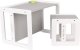 KiddyMoon Stolik + krzesło TC-002 white/grey 61x44x44/30x30x30 Mebel zestaw mebelków 4