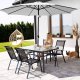 Springos Parasol ogrodowy łamany 300 cm duży z korbką na balkon, taras jasnoszary UNIWERSALNY 2