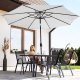 Springos Parasol ogrodowy łamany 300 cm duży z korbką na balkon, taras jasnoszary UNIWERSALNY 3