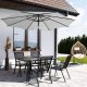 Springos Parasol ogrodowy łamany 300 cm duży z korbką na balkon, taras jasnoszary UNIWERSALNY 4