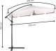 Springos Parasol ogrodowy na wysięgniku 350 cm składany z pokrowcem, na balkon, taras ecru UNIWERSALNY 25