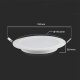 Lampa sufitowa V-TAC Panel LED V-TAC Wpuszczany Premium Downlight 12W Okrągły fi170 VT-61012 3000K 1200lm 2