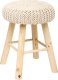 Atmosphera Taboret tapicerowany w stylu retro, kremowy, 43 x 32 cm 4