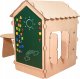 Ikonka Domek ogrodowy drewniany stolik tablica kredowa 86 x 137 x 105 cm 6