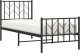 vidaXL Metalowa rama łóżka z wezgłowiem i zanóżkiem, czarna, 75x190 cm 3