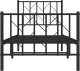 vidaXL Metalowa rama łóżka z wezgłowiem i zanóżkiem, czarna, 75x190 cm 5