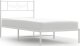 vidaXL vidaXL Metalowe łóżko z wezgłowiem, bez materaca, białe, 75x190 cm 2