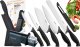 Excellent Houseware Zestaw komplet 5 noży Fiskars 1073023 czarny 20