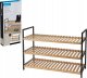 Storage Solutions Półka na buty, 3 poziomy, bambus i metalowy stelaż, 70 x 30 x 48,5 cm 2