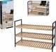 Storage Solutions Półka na buty, 3 poziomy, bambus i metalowy stelaż, 70 x 30 x 48,5 cm 4