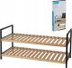Storage Solutions Półka na buty, 2 poziomy, bambus i metalowy stelaż, 70 x 30 x 32 cm 4