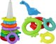 LeanToys Piramidka Żyrafa Układanka 13 Kółek Kolorowa 43cm x 18cm x 18cm 3