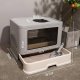 SHOPUJ.PL DUŻA KUWETA DLA KOTA POZIOMA SKŁADANA Z SZUFLADĄ SZARA + ŁOPATKA DRAPAK 3