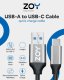 Kabel USB ZOY USB-A - USB-C 1 m czarno-srebrny (ZCAC1) 4