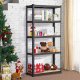 Funfit Regał metalowy magazynowy 180x90x40 cm czarny 14