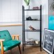 AWD Interior Regał metalowy czarny 148x61,8x34,5 cm 4 półki stal malowana 5
