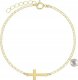 Radziszewska Jewellery Bransoletka Złota z Krzyżykiem Perła 925 Łańcuszek Prezent DEDYKACJA 1