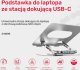 Unitek Podstawka pod laptop z odłączanym hubem USB-C HDMI 1,4, 4K PD 100W 4