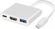 HUB USB iLike HD1 3in1 USB-C to HDMI 4K/ USB 3.0/ USB-C Female Adapter Silver 1
