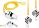 LeanToys Gwizdek Sędziowski Z Kulką Metalowy Żółty Sznurek 40cm LEAN TOYS 1
