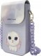 iLike Nimmy Zestaw 3w1 torebka na telefon + portfel + etui na lokalizator fioletowy Big Eyed Pet 2.0 Rabbit 4