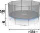 Trampolina ogrodowa Neo-Sport NeoSport Trampolina ogrodowa 12ft/374cm z siatką zewnętrzną i drabinką 3