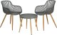 ProGarden ZESTAW MEBLI BALKONOWYCH STÓŁ I 2 KRZESŁA SZARY 1