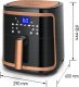 Frytkownica beztłuszczowa Aigostar  Frytkownica Beztłuszczowa Ava Gold 7L 1900W Air Fryer Xl Frytownica Lcd 3