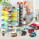 click4TOYS Parking Samochodowy Z Windą Elektryczną Garaż 4 Piętrowy Tor Zjazdowy Autka 2