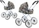 LeanToys Wózek Dla Lalek Duże Koła Składany Gwiazdki Chmurki Szary 70cm LEAN Toys 1
