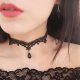 ITIMPORT .CHOKER Koronkowy Haft Czarny NASZYJNIK Elegancki 2